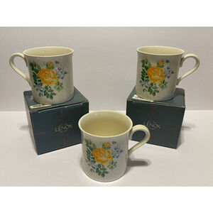 Lenox Set of 3 Tea Noisette Rose Collector Mug Yellow Rose Coffee Cup floral